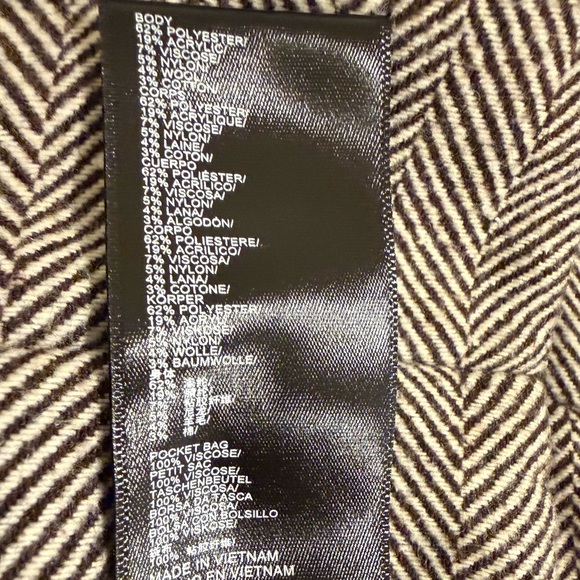 Urban Outfitters Herringbone Pleated Cuffed Wide Leg Trouser Pants Size 2 - Picture 5 of 9